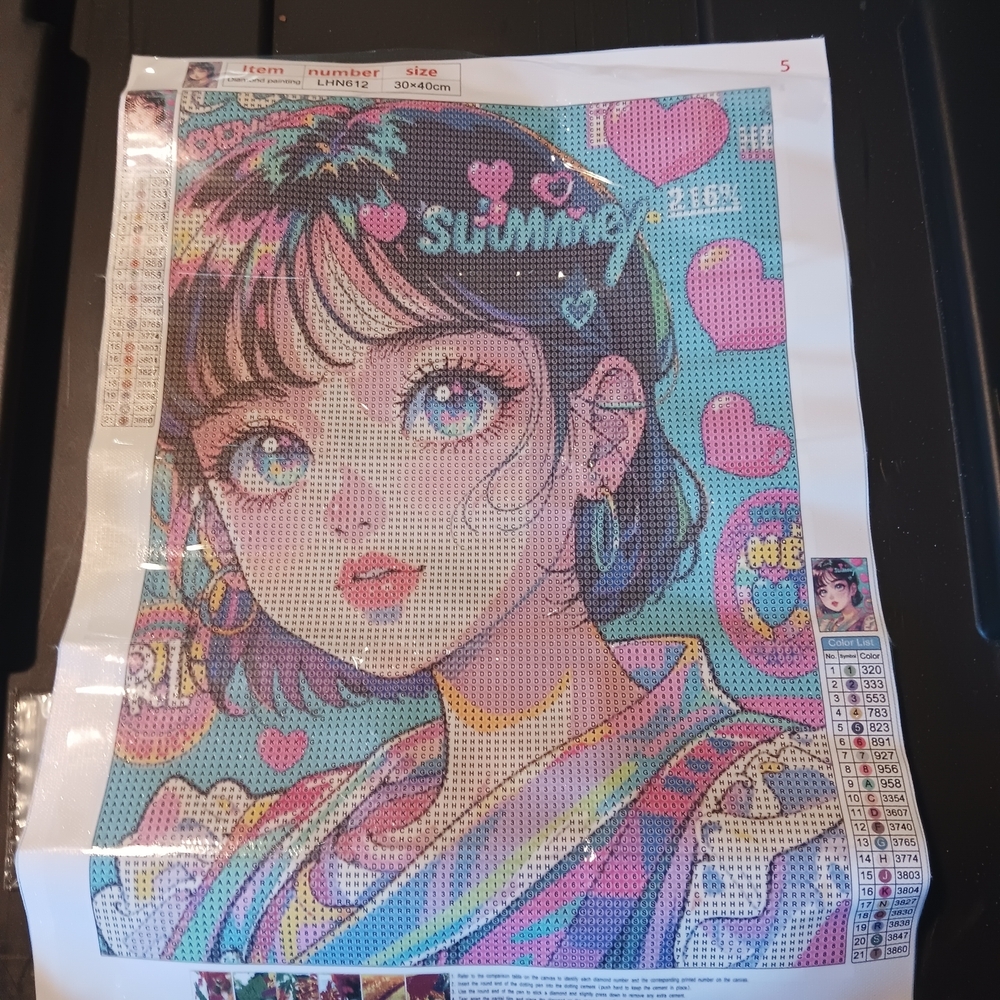 Colorful Diamond Painting Kit with Girl Design 30x40